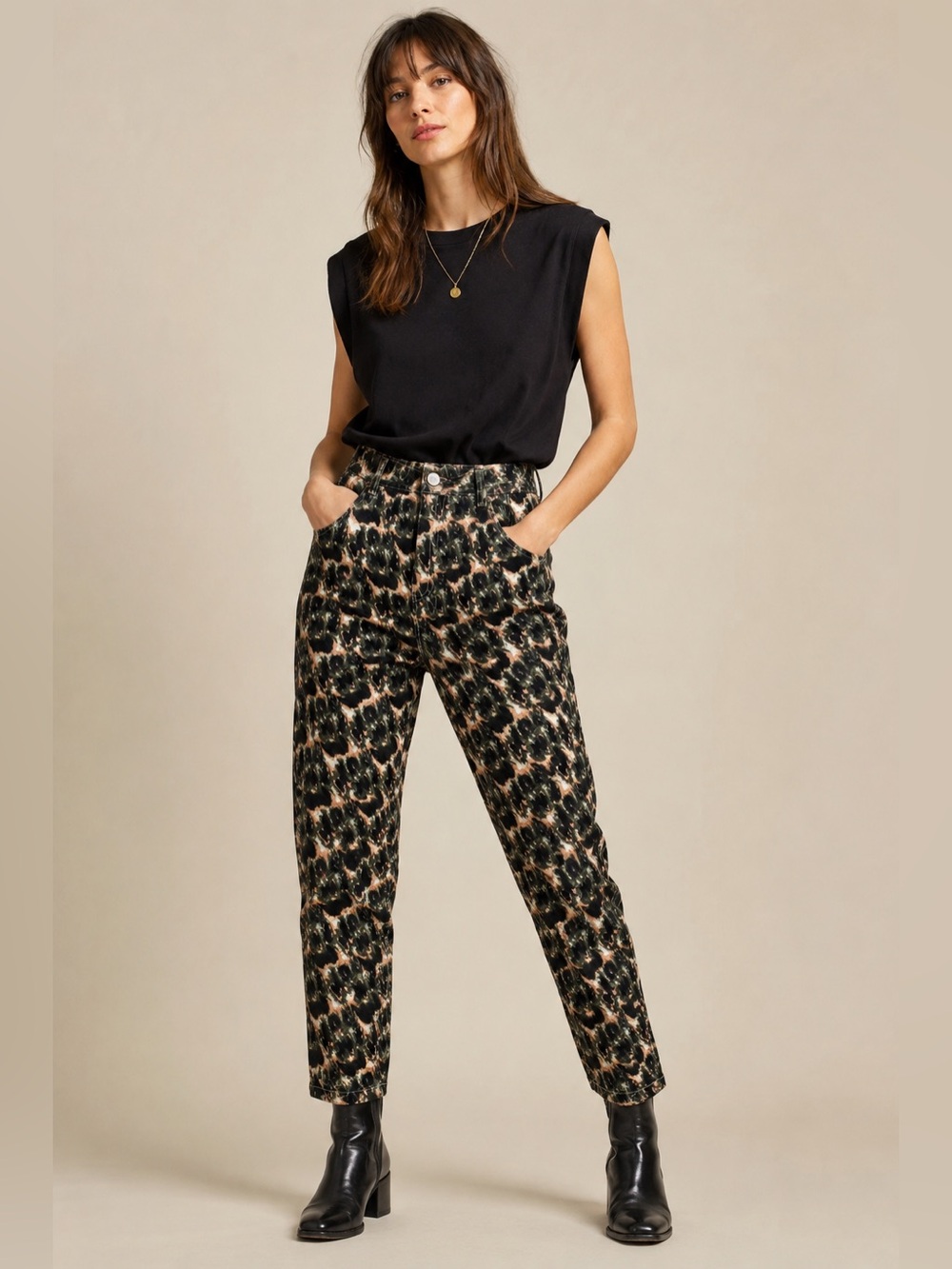 Rachel Comey for Target Crayon Leopard Print High Rise barrel Jeans Size 0